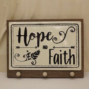 Faith & Hope Premium Canvas Wood and Metal - Ready to Hang